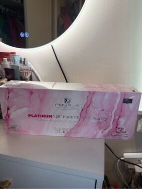 Royale Platinum 1.25" Pure Ceramic Plates Hair Straightener - Pink